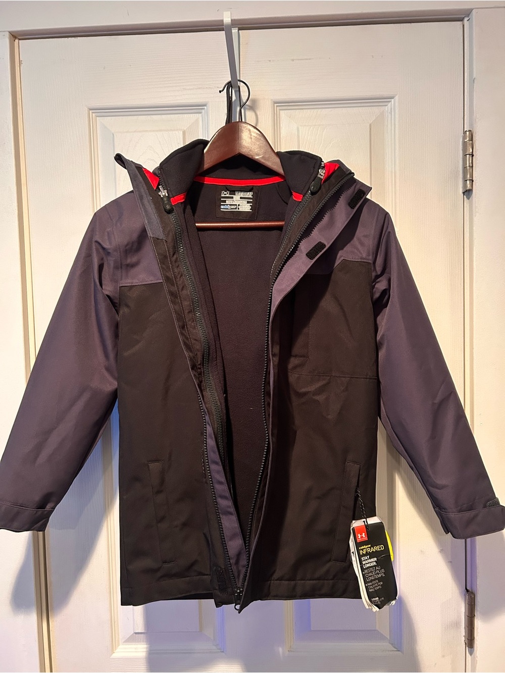 Under Armour Black Jacket with Red Trim ColdGear Hood